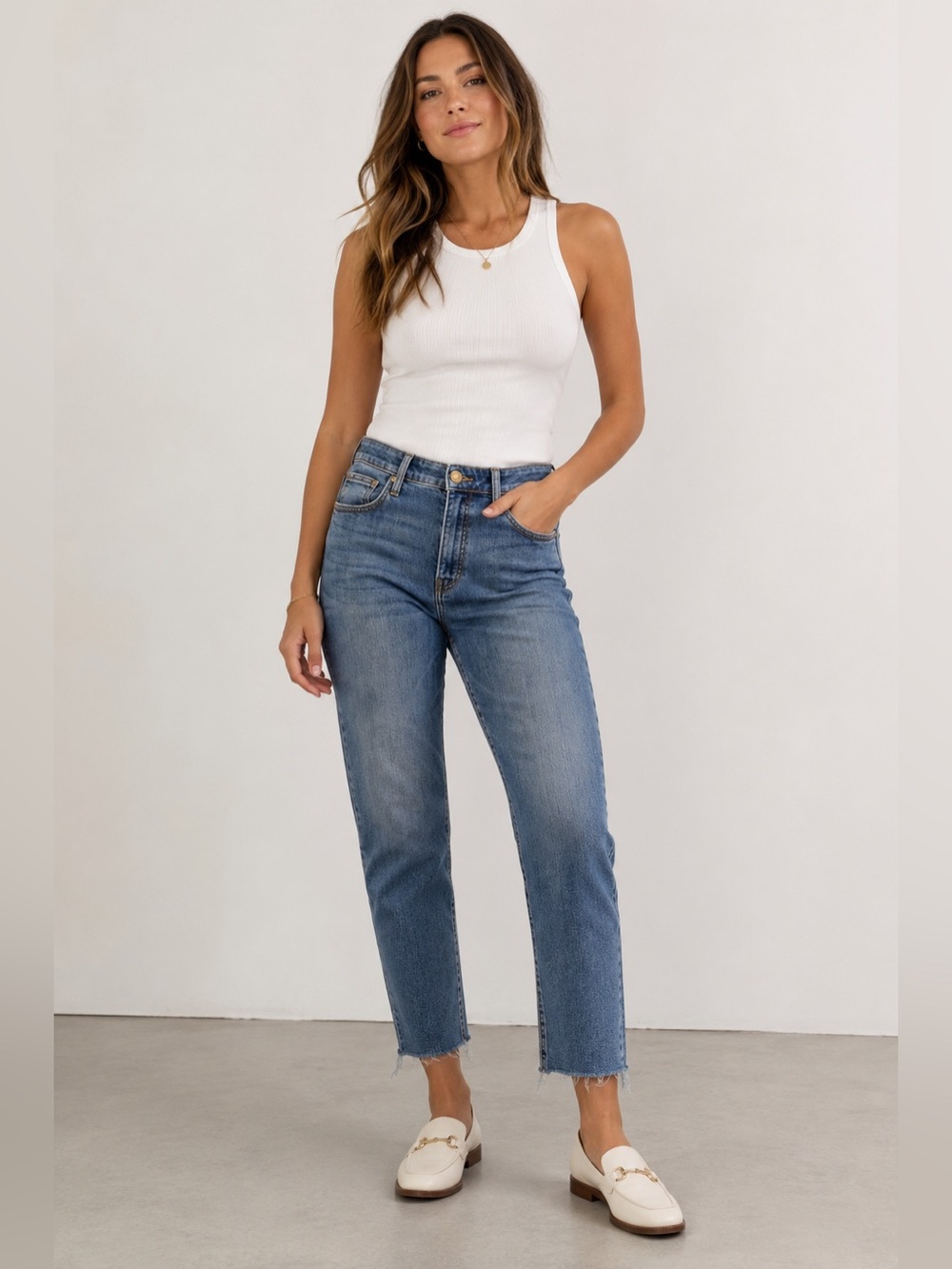 KUT From the Kloth Rachael Fab Ab High Rise Mom Jeans Raw Hem Size 8